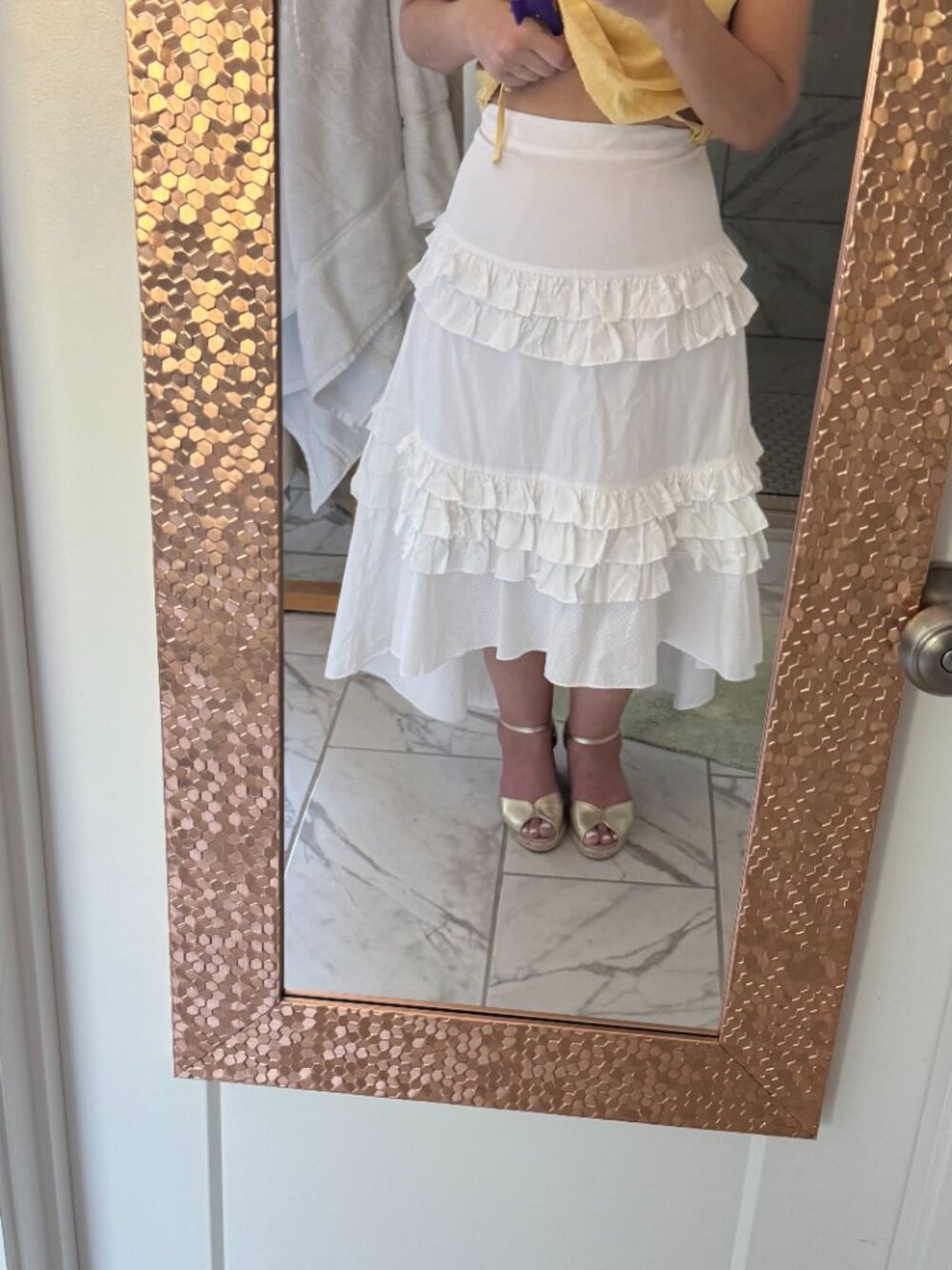 rose & Poetry Fannie High-Low Hi Asymmetrical tiered Ruffled Skirt Small S - Picture 6 of 16